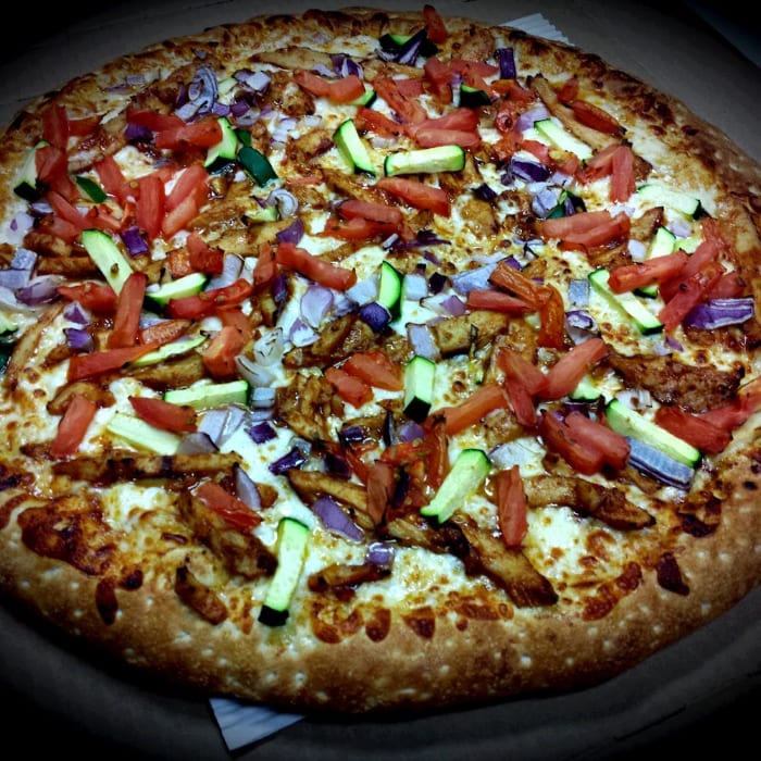 BBQ Chicken Pizza.